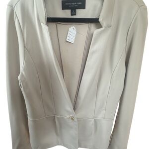 Marc New York Light Cream Single-Button Tailored Blazer